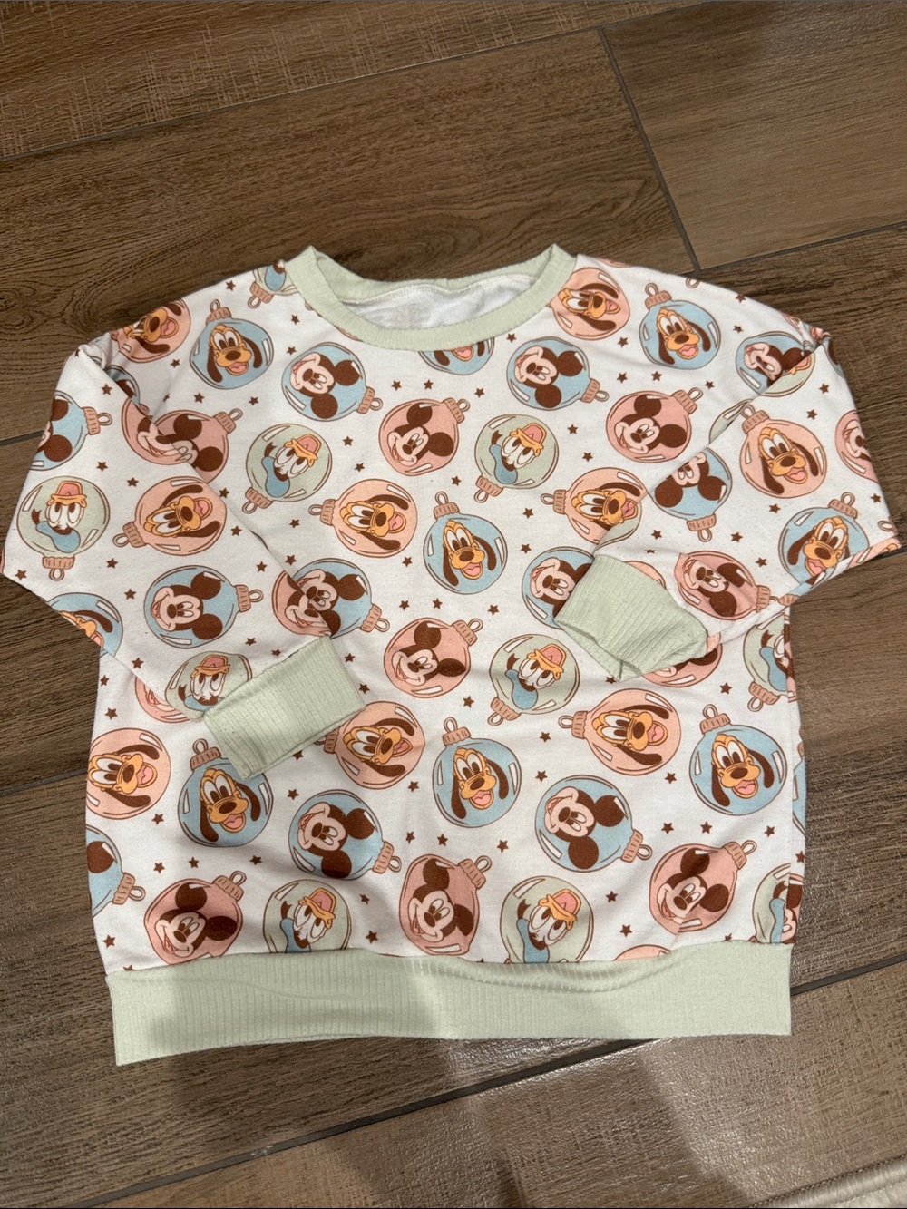 Disney Character Print Pullover — Pastel Pink & Mint